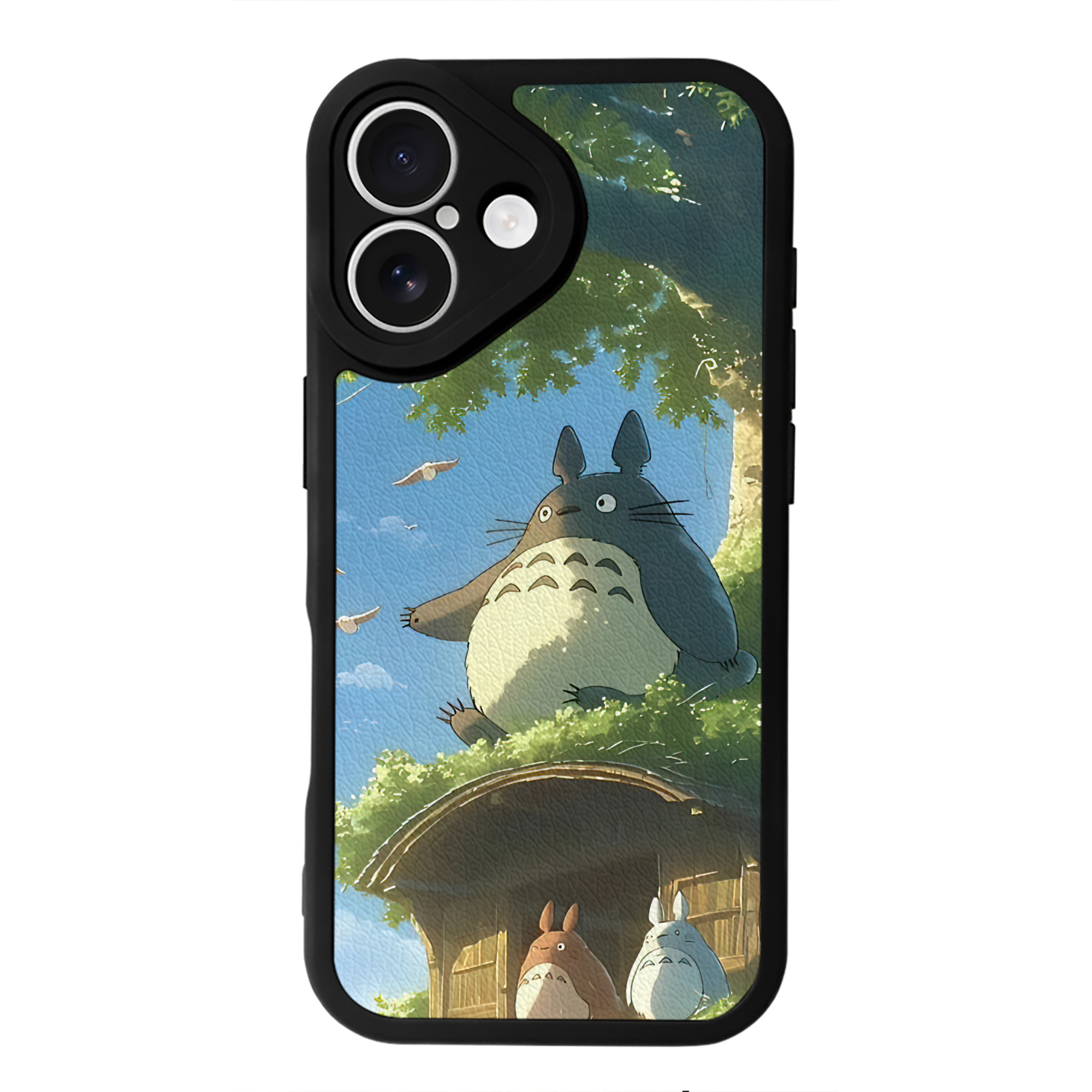 となりのトトロ 草壁メイ 草壁サツキ My Neighbor Totoro Satsuki Kusakabe Mei Kusakabe 【iPhone 16シリーズ対応】シリコンスマホケース（レザー調） 材質：シリコン